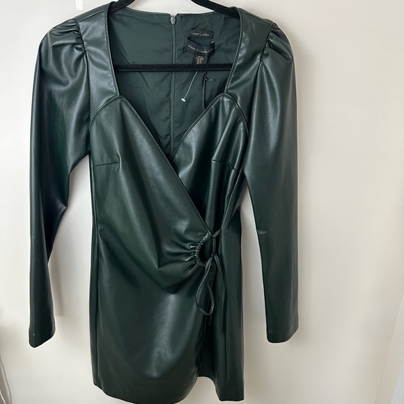 House of Harlow 1960 Dresses & Skirts - House of Harlow Faux Wrap Dress in Vegan Leather, size XS, NWT
